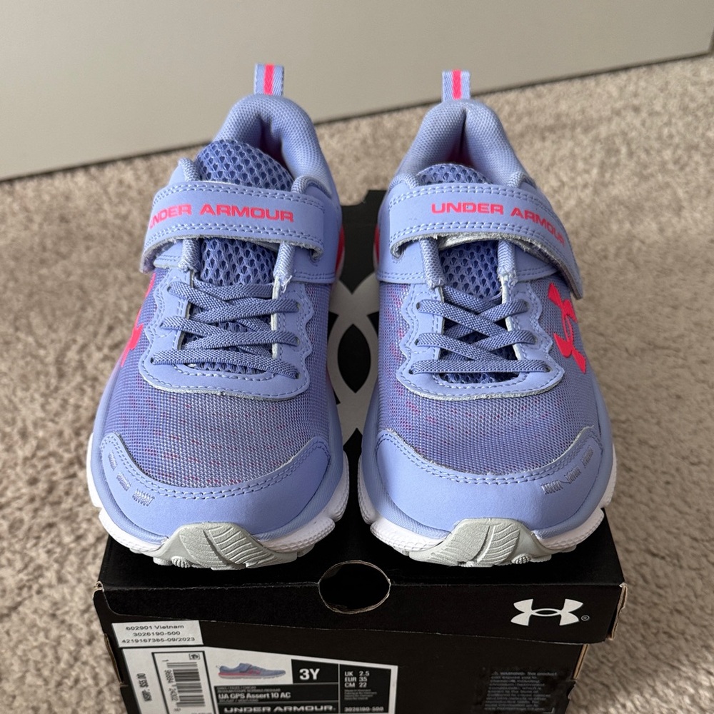 New! Under Armour Kids Sneakers - Lavender and Neon Pink